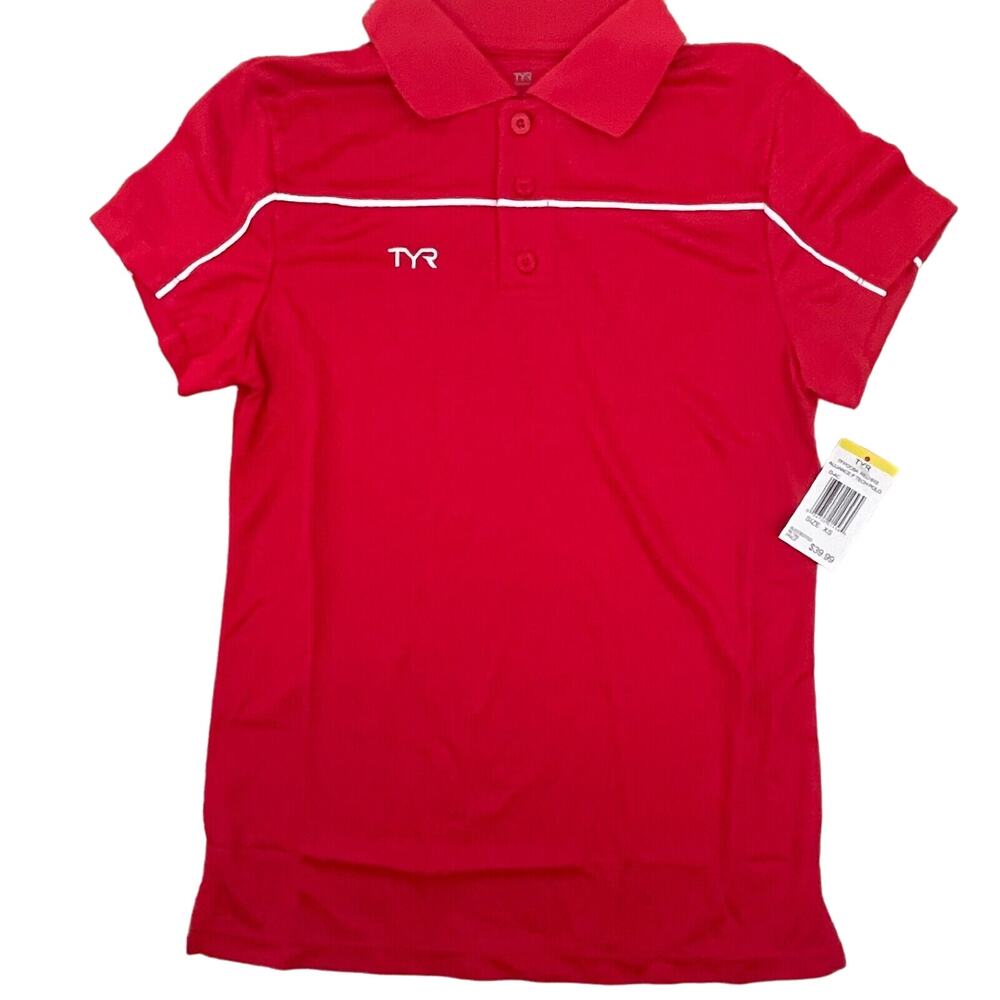 TYR Women's Alliance Tech Polo Shirt - Red Textured - TPOC6A - Size Large - $40